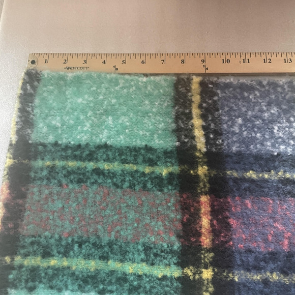 Aerie Blanket Scarf Adult One Size Teal Blue Plaid Brushed Fuzzy Soft Wrap Shawl - Picture 7 of 10